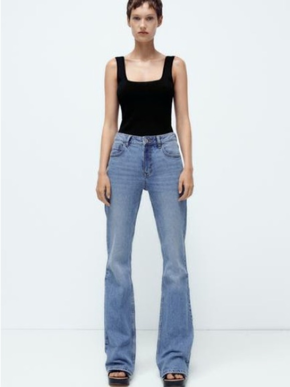 Zara High-Rise Light Blue Flared Women’s Jeans